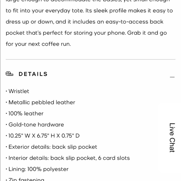 NWT Michael Kors Gold pebbled leather wristlet - Picture 4 of 6